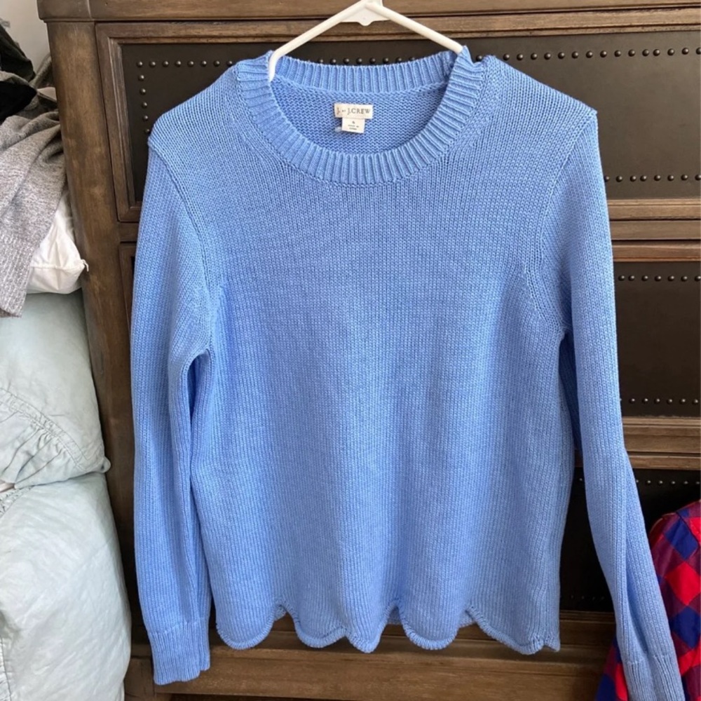 J.Crew cotton Scallop Sweater